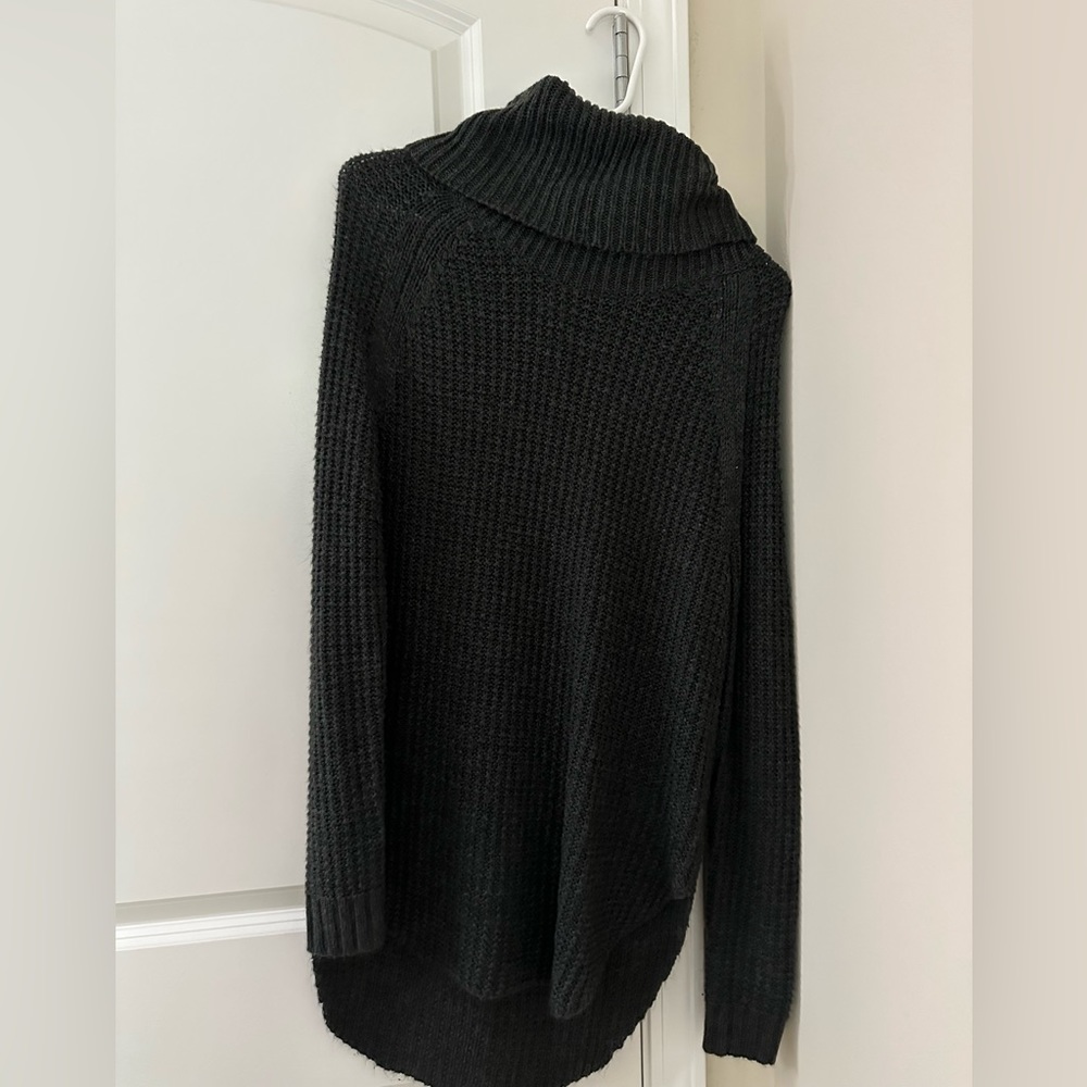 Gray oversized turtle neck sweater